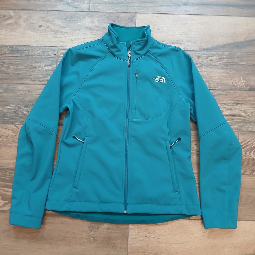 The North Face Apex Bionic Womens Medium Teal Softshell Jacket Hiking Outdoors